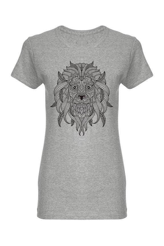 Abstract Lion Head Design Shaped T-Shirt Women -Image by Shutterstock, Female Medium
