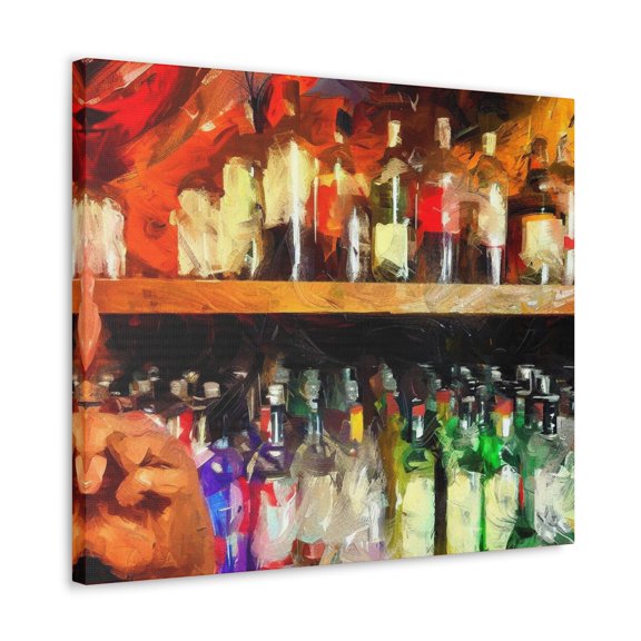 Abstract Liquor Collection Canvas Gallery Wraps 24X20X1.25 Inner Wooden Frame, Ready to Hang