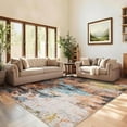 thumbnail image 1 of Abstract Living Room Rug 8x10 Ultra-Soft Contemporary Carpet, Large Non-Shedding Indoor Mat, Machine Washable Floor Cover, Easy Clean, Perfect for Dining Room, Office, Yellow, 1 of 8