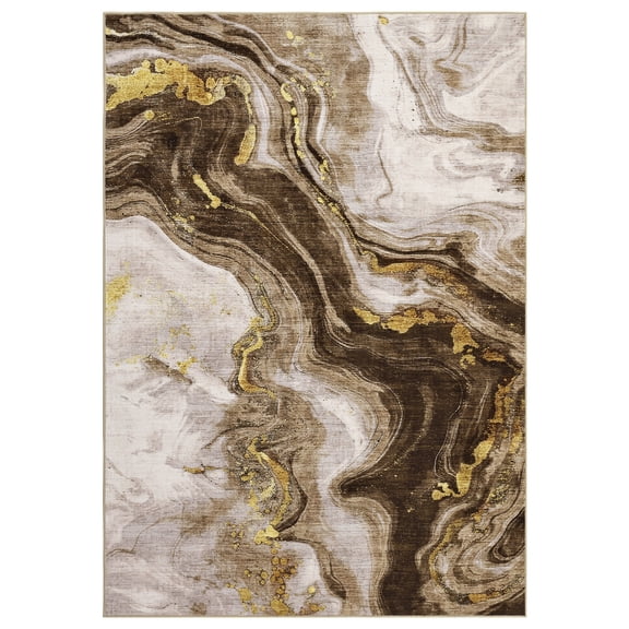 Abstract Living Room Rugs 8x10 Large Contemporary Accent Carpet with Non-Slip Backing, Easy Cleaning Indoor Mat, Ultra-Soft Neutral Floor Carpet for Dining Room, Office, Camel