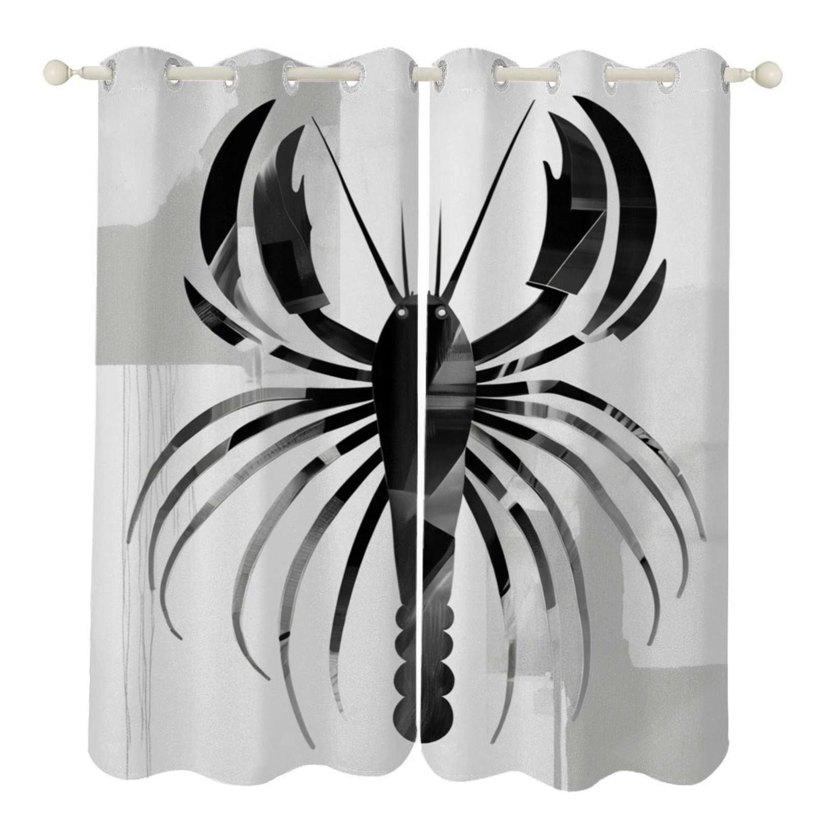 Abstract Lobster Art Print Sunshade Curtains Home Bedroom Living Room ...