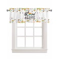 thumbnail image 1 of Abstract Love Linen Curtain Valance for Bedroom/Bathroom/Kitchen/Office/Living/Dining Room Window,Modern Rainbow Heart Simple White Pocket Topper Drapes Decorative Cafe Drapery Panel 42"x18", 1 of 6