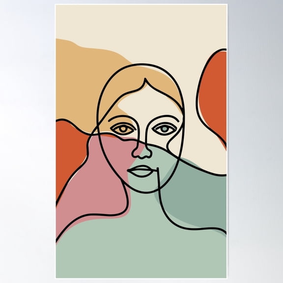 Abstract Love Poster Wall Art, Modern Wall Decor For Living Room Bedroom, 8x12 UNFRAMED