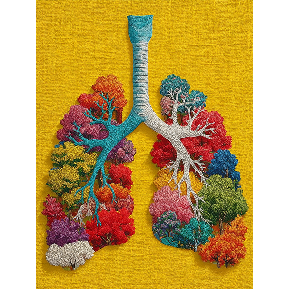 Abstract Lungs Canvas Print, Bronchi Artwork, Pulmonologist Gift, Hospital Office Decor