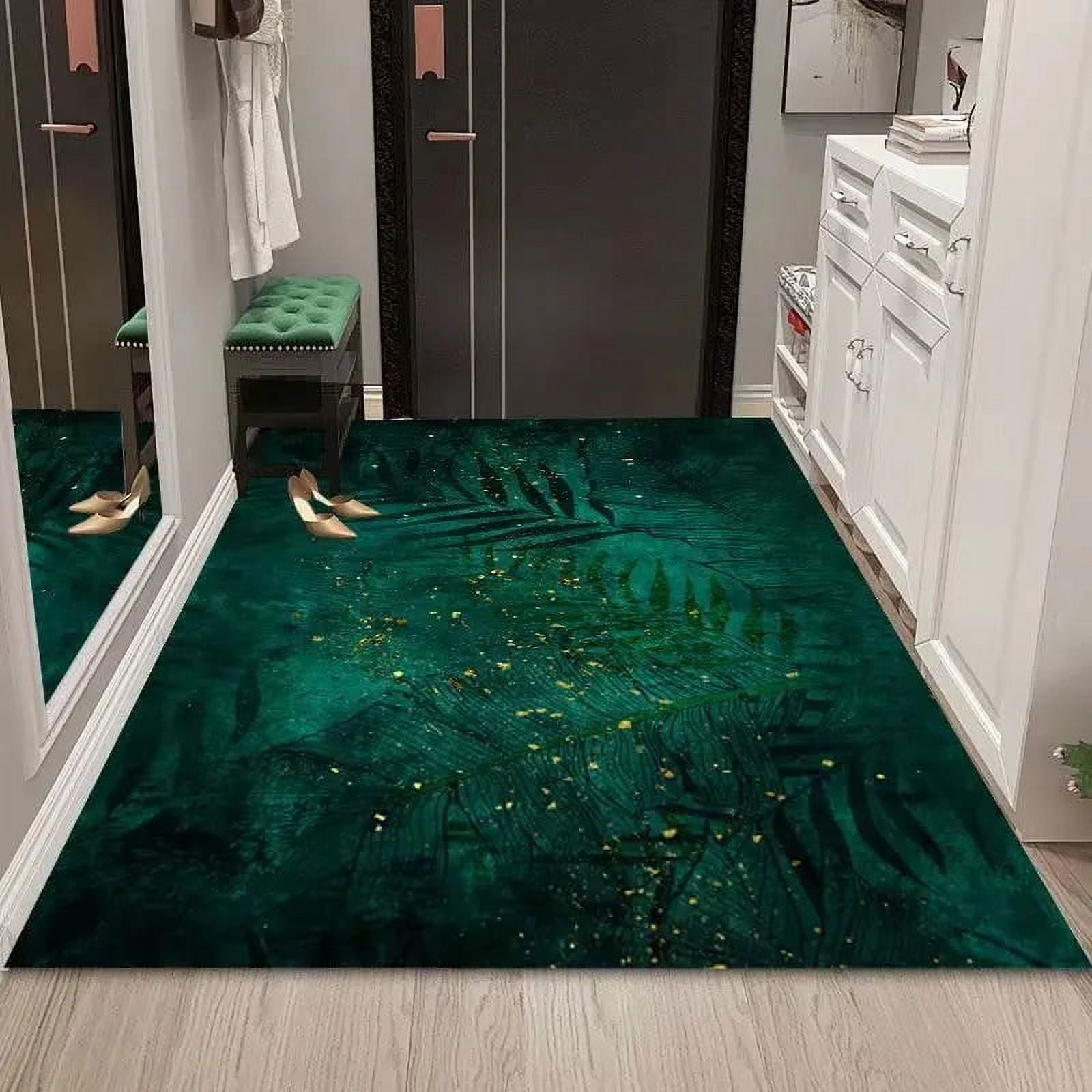 Abstract Luxury Green Fluffy Entrance Carpet Living Room Large Area Rugs Home r Bedroom Bedside ...