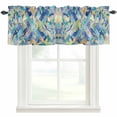 thumbnail image 1 of Abstract Mable Window Valance Curtain Geometic Modern Art Rod Pocket Short Curtain for Living Room, Bedroom & Kitchen Window Decor 42x12in, 1 of 8