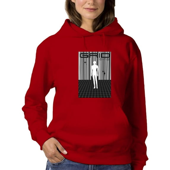 Abstract Man Techno Style Hoodie Women -Image by Shutterstock, Female 5X-Large