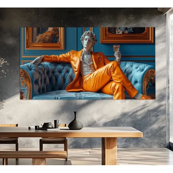 Abstract Man With Wine Statue Sculptor Wall Art Home Decor Vintage Gift Living Room Dercor