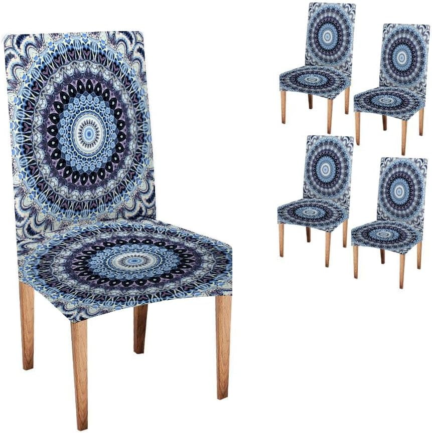 Abstract Mandala Chair Cover Modern Retro Rosette Ornament Round Chair