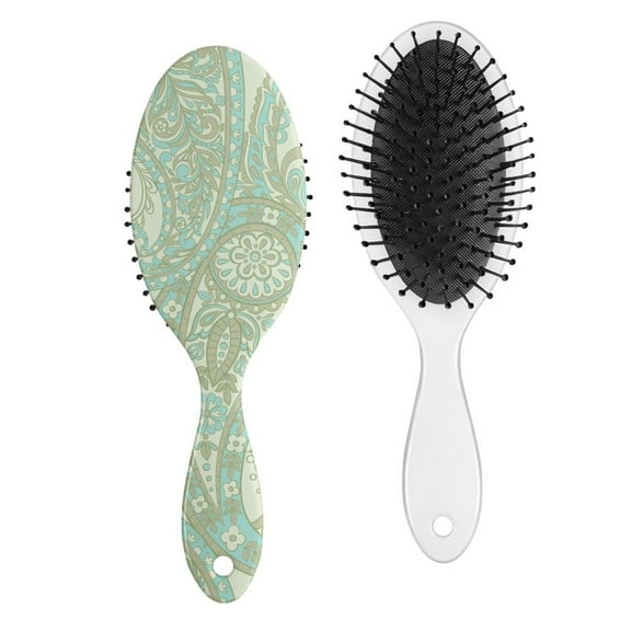 Abstract Mandala Hair Brush - Elegant Detangling Tool with Round-Tip Bristles, Reduces Breakage & Static for Long Hair