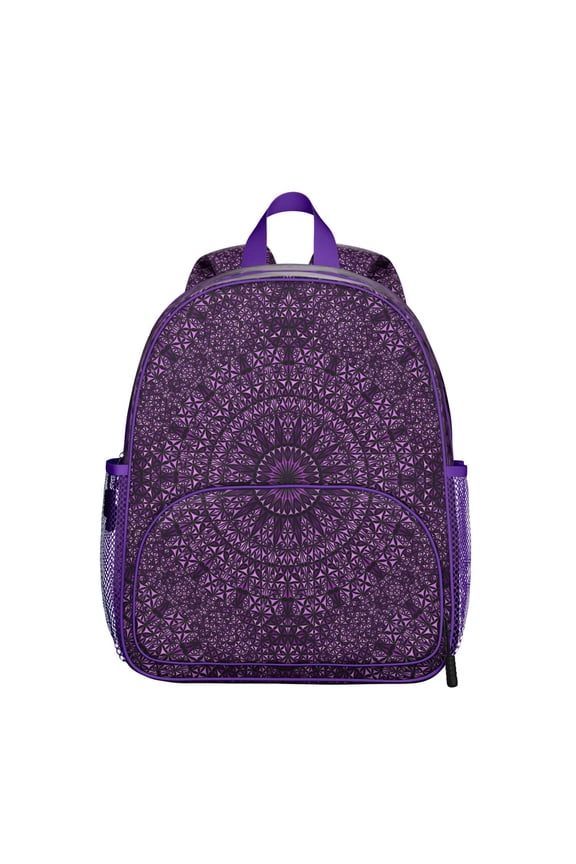 Abstract Mandala Students Backpack - Colorful Fantasy and Psychedelic Dreamy Ornament with Spiritual Meditation Style, Durable Water-Resistant Oxford Fabric