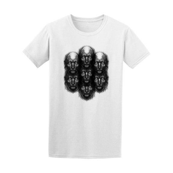 Abstract Many Faces T-Shirt Men -Image by Shutterstock, Male x-Large