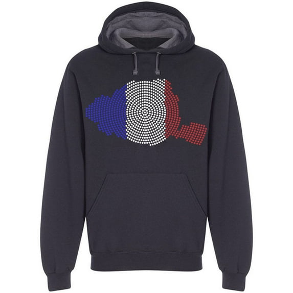 Abstract Map Paris Flag Colors Hoodie Men -Image by Shutterstock, Male Small