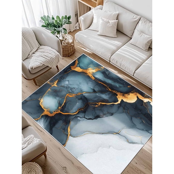 Abstract Marble Area Rug for Bedroom 2.7x5 Ft Water Duck Green Gradient Watercolor Texture Super Soft fuzzy Throw Rug Non-Slip Fluffy Plush Indoor Floor Carpet for Living Room Nursery Home Decor