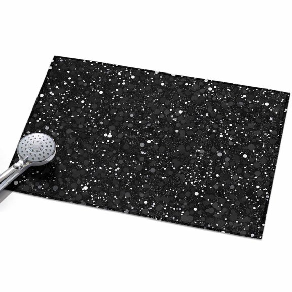 Abstract Marble Area Rug, Black Texture Sequins Decoration Non-Slip Felt Rubber Backing Rectangle Indoor Carpet Washable Rugs for Living Room Bedroom 2x3ft