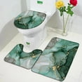 thumbnail image 1 of Abstract Marble Bath Mat Sets Pink Blue Green Textured Modern Geometric Home Carpet Bathroom Decor Floor Rugs Toilet Lid Cover, 1 of 5