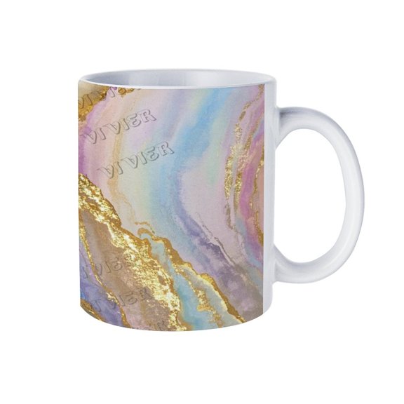Abstract Marble Ceramic Coffee Mug, 11 Oz, Modern Coffee Mug for Home & Office Decor