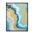 thumbnail image 1 of Abstract Marble Composition In Blue and Yellow III 16 in x 32 in Framed Painting Canvas Art Print, by Designart, 1 of 5