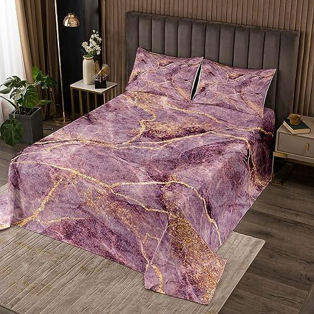 Abstract Marble Coverlet Queen Size Navy Gray Watercolor Bedding Set