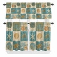 thumbnail image 1 of Abstract Marble Curtain Valances Set Gradient Blue Gold White Texture Kitchen Curtains 36&nbsp;inch Length Rod Pocket Valance and Tiers 3 Piece Set Small Bedroom Bathroom Laundry Decor, 1 of 9
