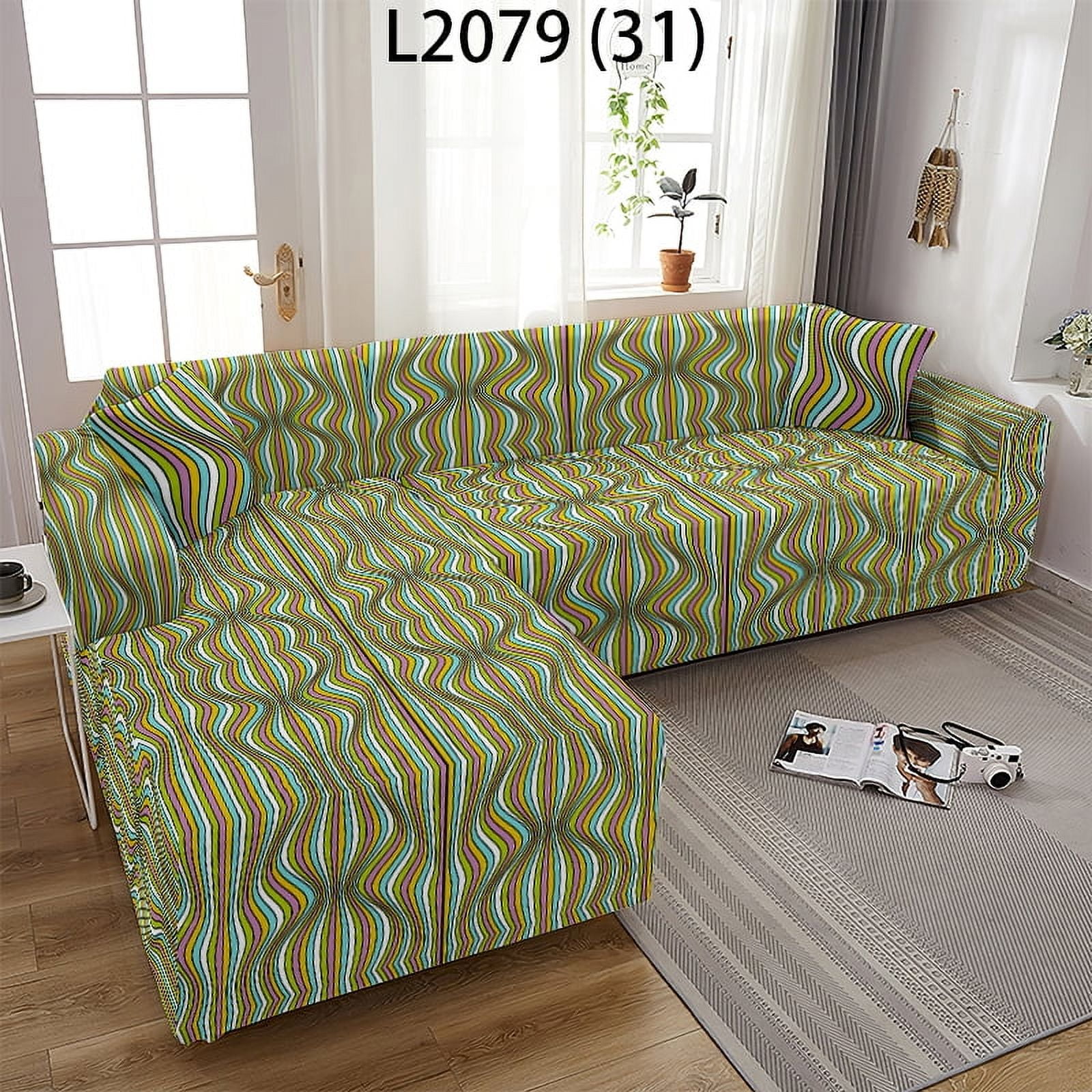 Abstract Marble Elastic Sofa Covers for Living Room Stretch Couch Cover