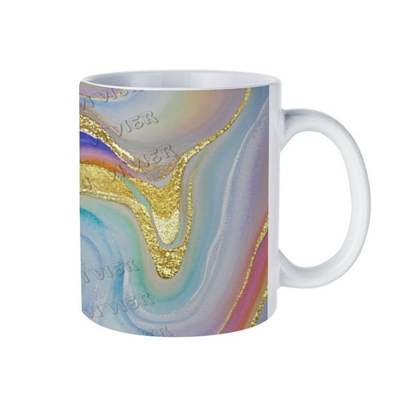 Abstract Marble Grain Picture Ceramic Mug, 11 Oz, Perfect for Morning Coffee or Tea