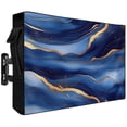 Abstract Marble Outdoor TV Cover 70 to 75 inch Navy Gold Texture Modern ...