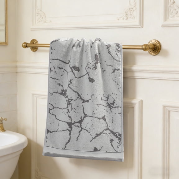 Abstract Marble Pattern Hand Towel, 29.5x13.7 Inch Soft Cotton Blend Bath Cloth, 1 Pack
