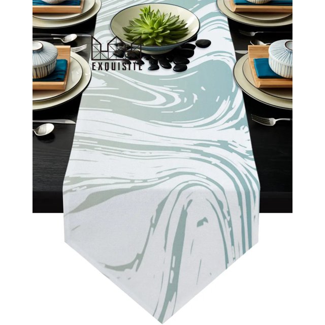 Abstract Marble Pattern Liquid Texture Table Runner Tablecloth Placemat