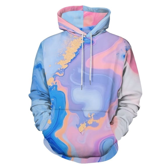 Abstract Marble Print Art Men's Women Vintage 3D Hooded Sweatshirt - All-Season Loose Fit Streetwear