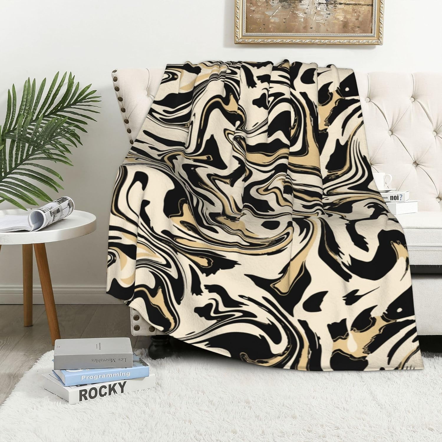 Abstract Marble Print Blanket for Couch Bed Throw Blanket, Aesthetic