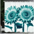 thumbnail image 1 of Abstract Marble Print Design of Greenery Clouds and Dreamy Leafy Peduncles, Cloth Fabric Bathroom Decor Set with Hooks Blue Dark Khaki, 1 of 5
