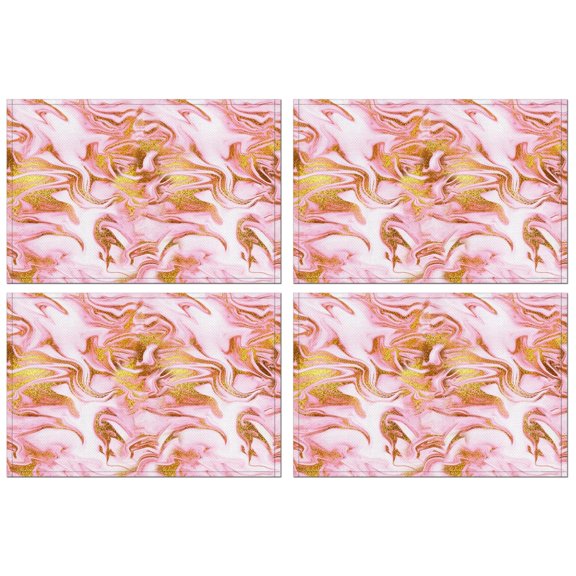 Abstract Marble Rose Gold Place Mats Durable Placemats for Indoor Kitchen Dining Cute Funny Kitchen Table Mats