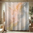 thumbnail image 1 of Abstract Marble Shower Curtain, Peach And Gray Bathroom Decor For Modern Aesthetic, Elegant Waterproof Fabric Shower Curtain Set With Hooks 48"W x 72"L, 1 of 6