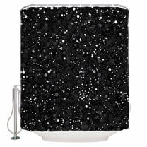 Abstract Marble Shower Curtain Set ，Waterproof Fabric Shower Curtains Black Texture Sequins Decoration Shower Curtains for Bathroom,Bathroom Decor 36"x72"