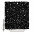 thumbnail image 1 of Abstract Marble Shower Curtain Set ，Waterproof Fabric Shower Curtains Black Texture Sequins Decoration Shower Curtains for Bathroom,Bathroom Decor 72"x84", 1 of 6