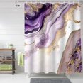 thumbnail image 1 of Abstract Marble Spring Shower Curtain, Purple Gold White Shower Curtain Set with Hooks, Spring Summer Waterproof Fabric Shower Curtains for Bathroom Decor, 72x84 Inch Bath Curtain, 1 of 6