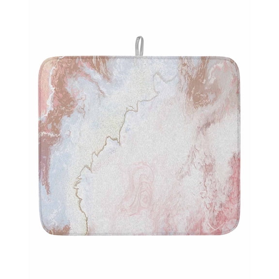 Abstract Marble Stone Texture Dish Drying Mats for Kitchen Counter,Absorbent Microfiber Dish Drainer Rack Mat Modern Gradient Art Natural Agate Drying Pad for Sinks,Utensils,Countertops,16x18in