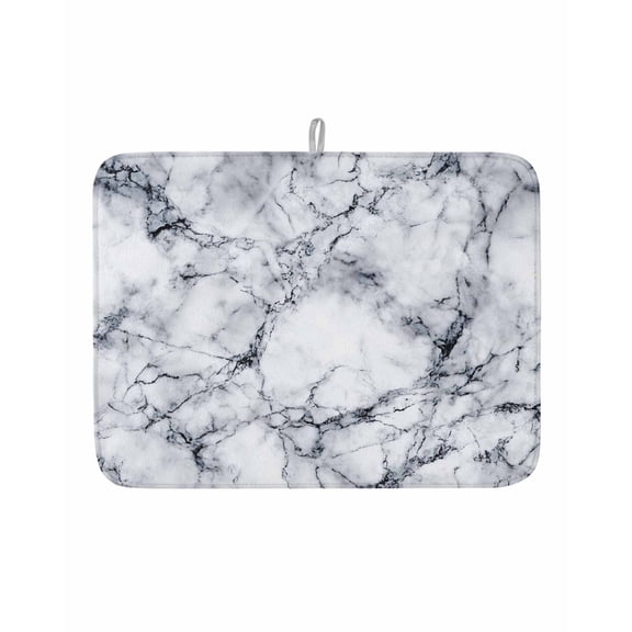 Abstract Marble Stone Texture Dish Drying Mats for Kitchen Counter,Absorbent Microfiber Dish Drainer Rack Mat Natural Crack Gray Rock Drying Pad for Sinks,Utensils,Countertops,18x24in
