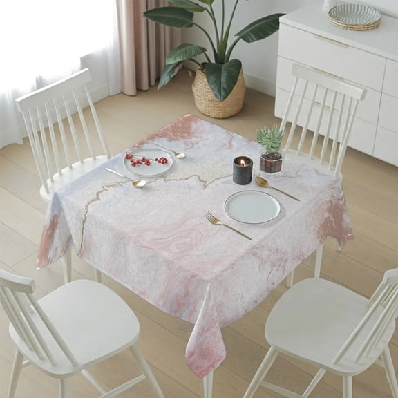 Abstract Marble Stone Texture Table Cloth 54x54in, Waterproof Square Tablecloth Wipeable Tablecloths Modern Gradient Art Natural Agate Table Covers for Dining Tables Party Indoor Outdoor