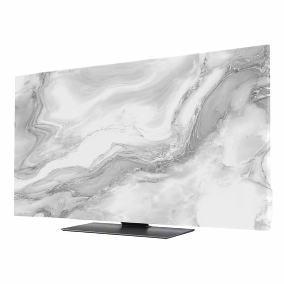 Abstract Marble TV Dust Cover 24 Inch, Minimalist Art Back Texture Minimalist Art Computer Monitor Cover Dustproof Stretchable Indoor TV Screen Protector for LED LCD Universal Monitors