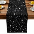 thumbnail image 1 of Abstract Marble Table Runner, Black Texture Sequins Decoration Kitchen Table Runners Dress Scarves for Table Decorations Party/Restaurant/Indoor Outdoor Use, 13x90in, 1 of 9
