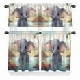 thumbnail image 1 of Abstract Marble Texture Curtain Valances Set Blue Green Wavy Pattern Kitchen Curtains 24&nbsp;inch Length Rod Pocket Valance and Tiers 3 Piece Set Small Bedroom Bathroom Laundry Decor, 1 of 9