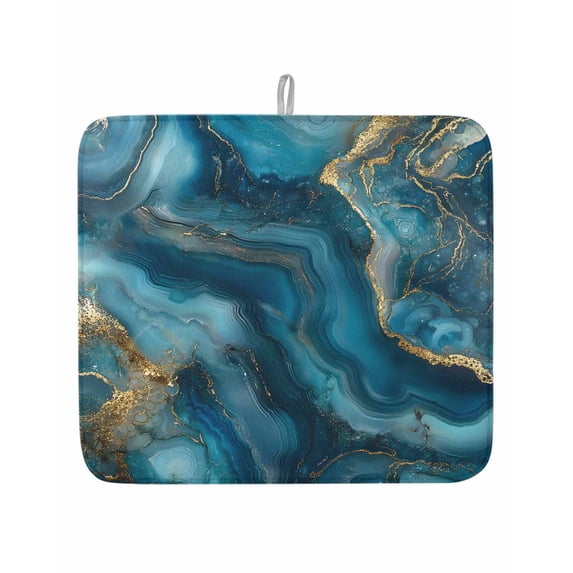 Abstract Marble Texture Dish Drying Mat 16x18 inch Gradient Gold Deep ...