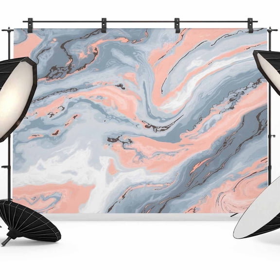 Abstract Marble Texture Photography Backdrop 7x5FT, Coral Pink Grey Blue Gradient Stone Photo Backdrops, Background for Photography Studio Photo Studio Background, Back Drop for Photoshoot
