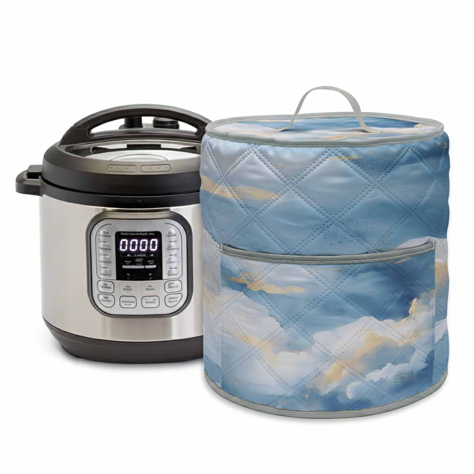 Abstract Marble Texture Pressure Cooker Cover Golden Blue Gradient Dust ...