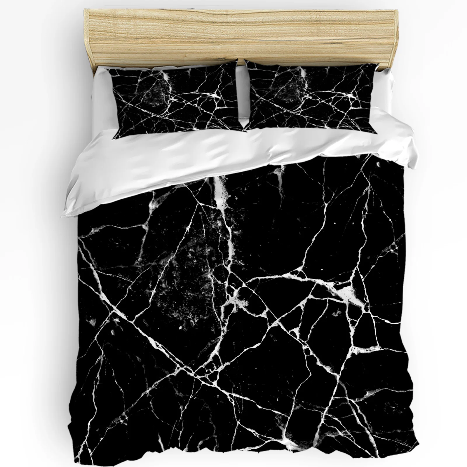 Abstract Marble Texture Printed Comfort Duvet Cover Pillow Case Home