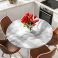 Abstract Marble Texture Round Fitted Tablecloth with Elastic Edge ...
