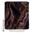 thumbnail image 1 of Abstract Marble Texture Shower Curtain, 36" x 72", Purple Gold Modern Art Waterproof Bathroom Curtain Washable Shower Curtain Set with 12 Hooks, 1 of 6