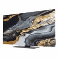 Abstract Marble Texture TV Dust Cover 40 Inch, Black Gold Crack ...